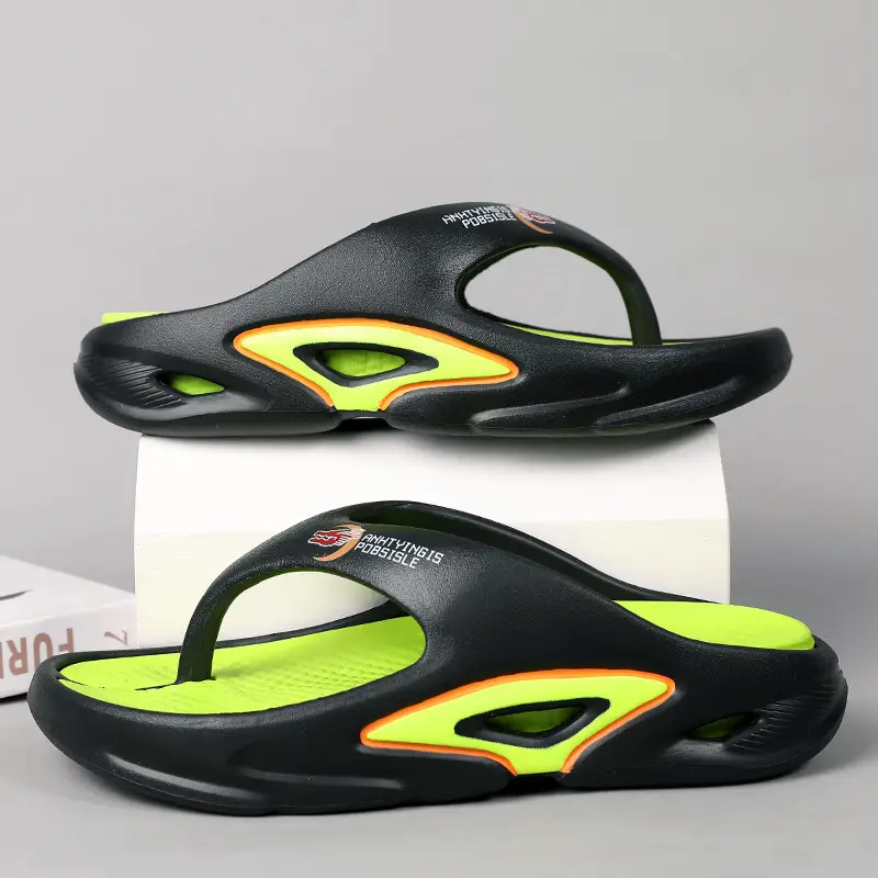 Summer Thick Sole Slip-resistant Anti-slip Flip-flops Men's Outer Wear Clip-legged EVA Slippers Couple's Personalized Beach Sandals for Men - Image 2