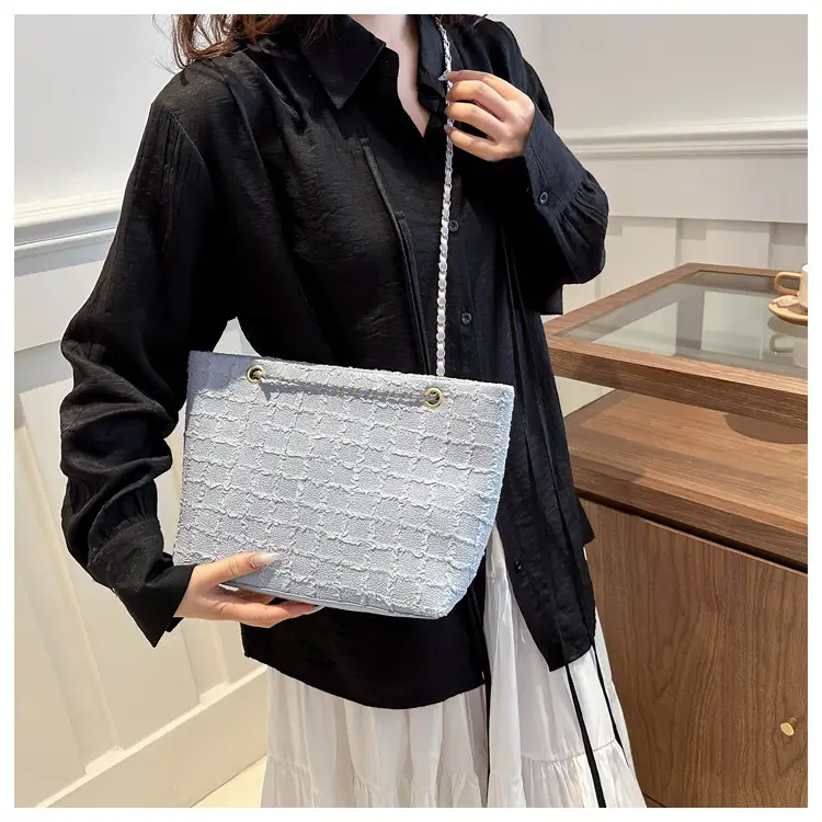 White Lace Chain Tote Bag for Women Spring Summer — feature 11