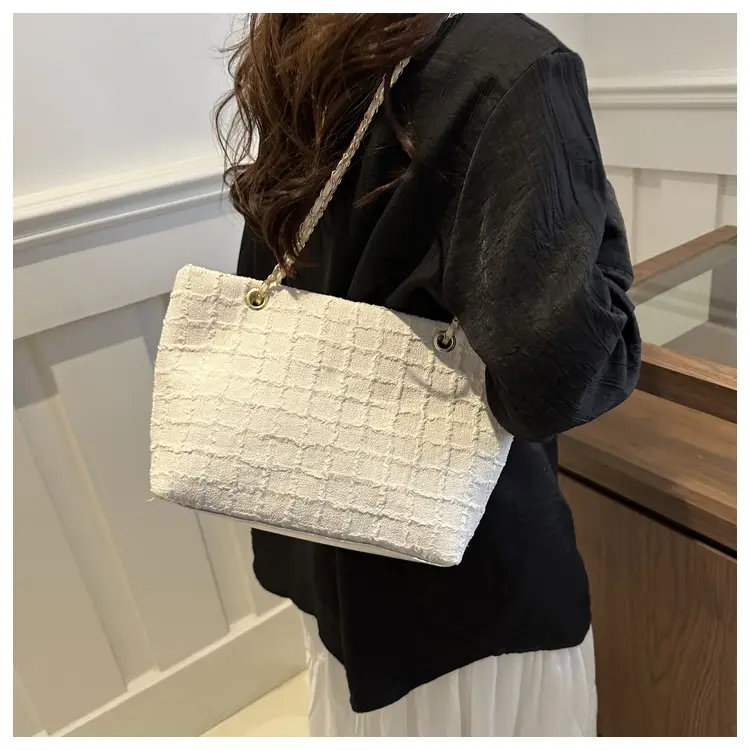 White Lace Chain Tote Bag for Women Spring Summer — feature 12