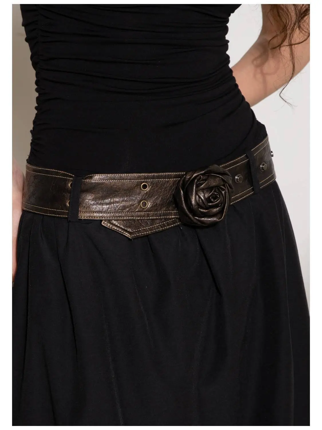 Women's Vintage Rose Belt with Rose Detail — feature 1