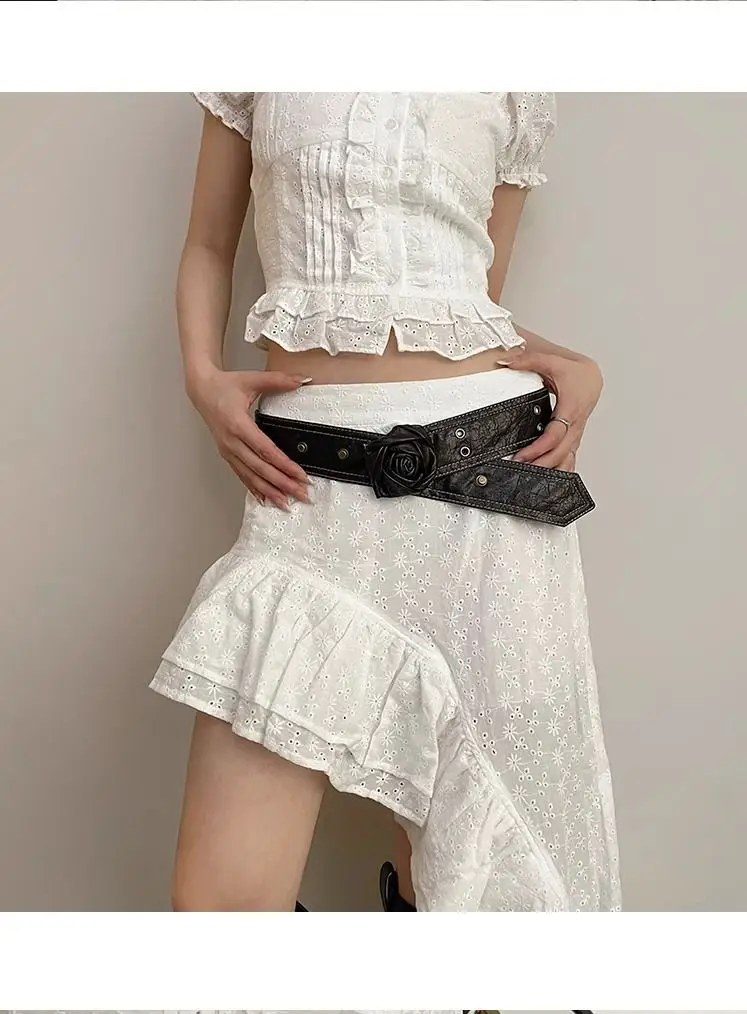 Women's Vintage Rose Belt with Rose Detail — feature 10