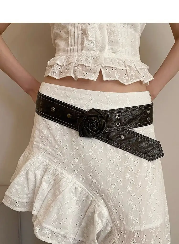 Women's Vintage Rose Belt with Rose Detail — feature 6