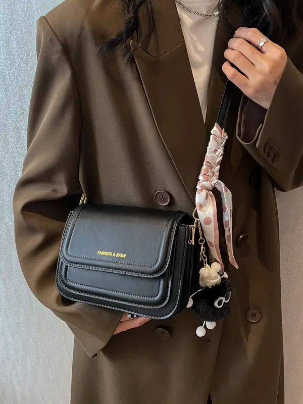 2024 Women's Crossbody Bag Brown Leather Small Square - Image 11