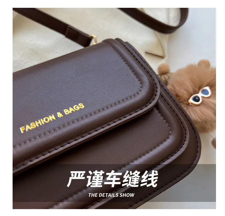 2024 Women's Crossbody Bag Brown Leather Small Square — feature 4