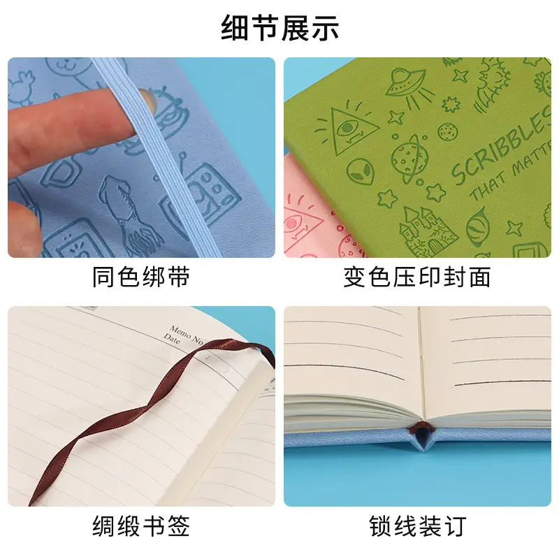 A5 Stamped Cartoon Notebook with Strap & Lock - Image 15