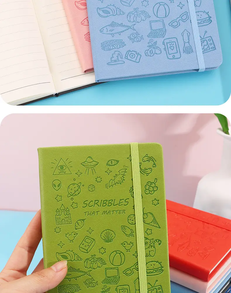 A5 Stamped Cartoon Notebook with Strap & Lock — feature 16