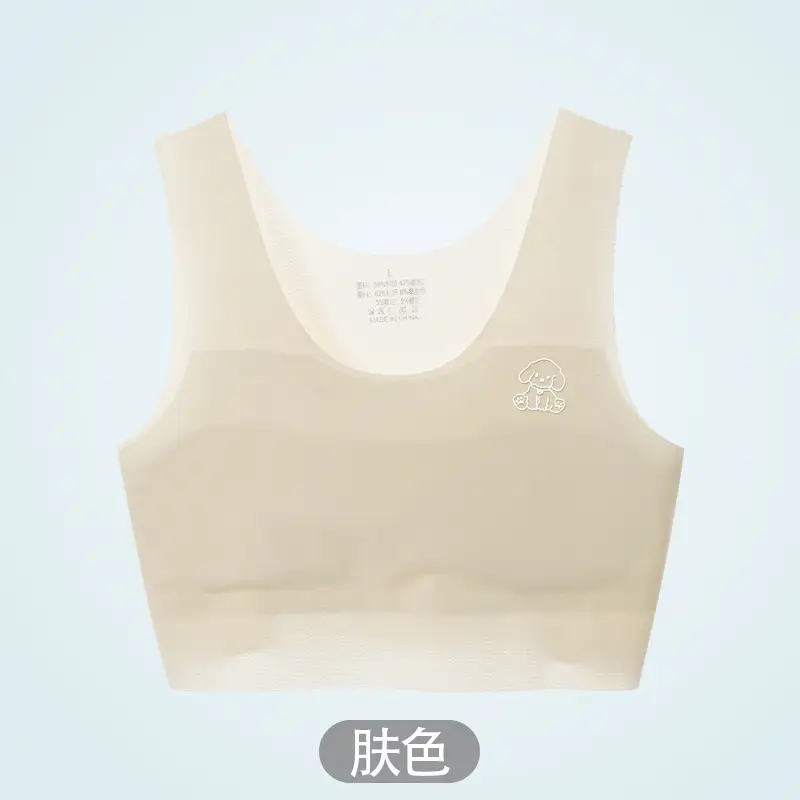 Children's Small Vest Development Period Ice Silk Girls' Underwear Girls' Big Children's Bra One Stage 12 Years Old and 10 Little Girls Thin