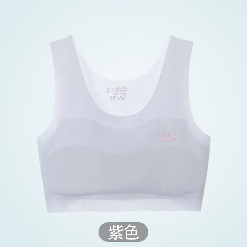 Children's Small Vest Development Period Ice Silk Girls' Underwear Girls' Big Children's Bra One Stage 12 Years Old and 10 Little Girls Thin