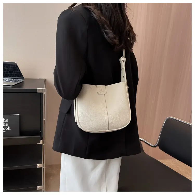 Women's Crossbody Bag Beige Leather Retro Commuter Style — feature 14