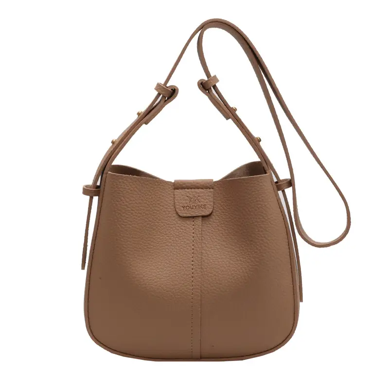Women's Crossbody Bag Beige Leather Retro Commuter Style