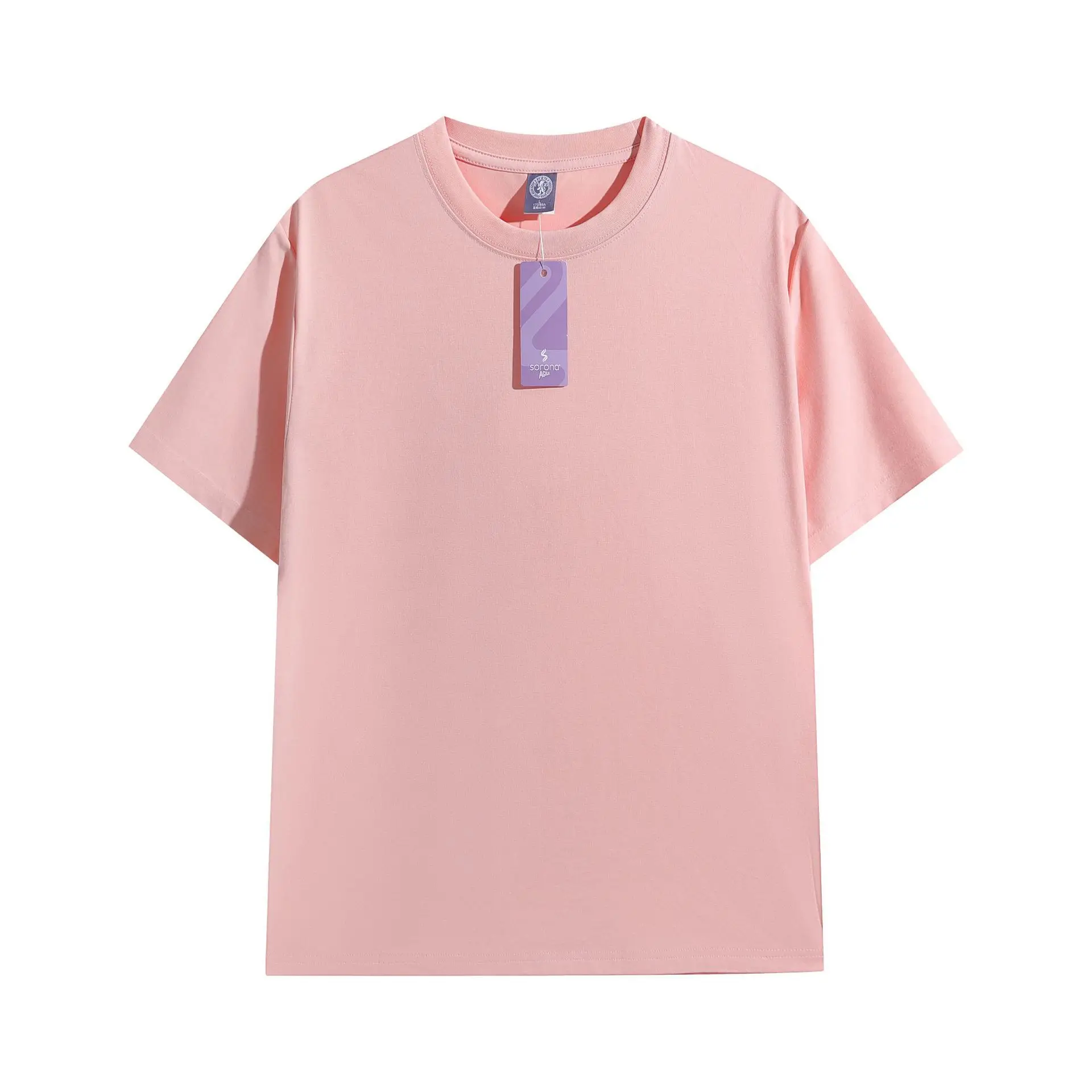 Men Cotton Tan Crewneck T-Shirt Short Sleeve - Image 6