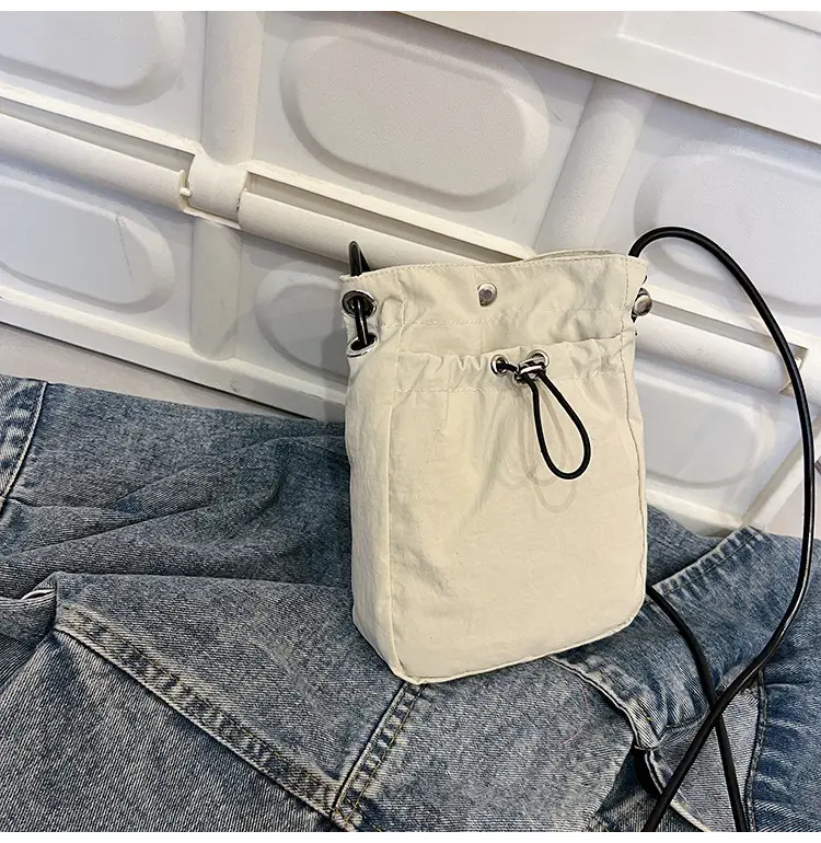Women's Pink Drawstring Mini Phone Bag Canvas — feature 29