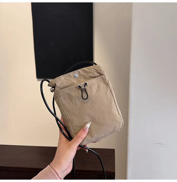 Women's Pink Drawstring Mini Phone Bag Canvas — feature 39