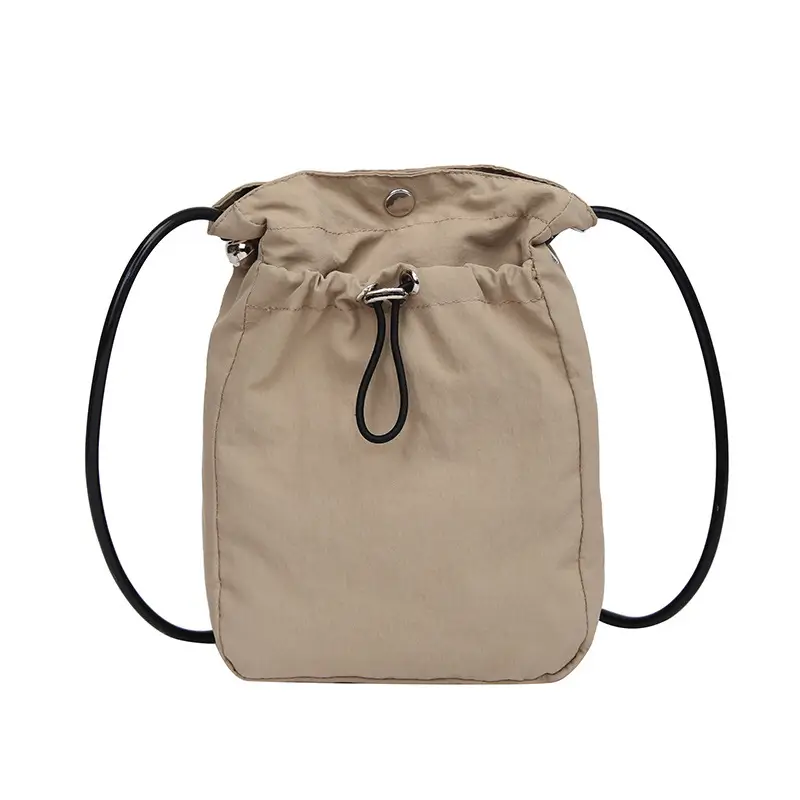 Women's Pink Drawstring Mini Phone Bag Canvas - Image 2