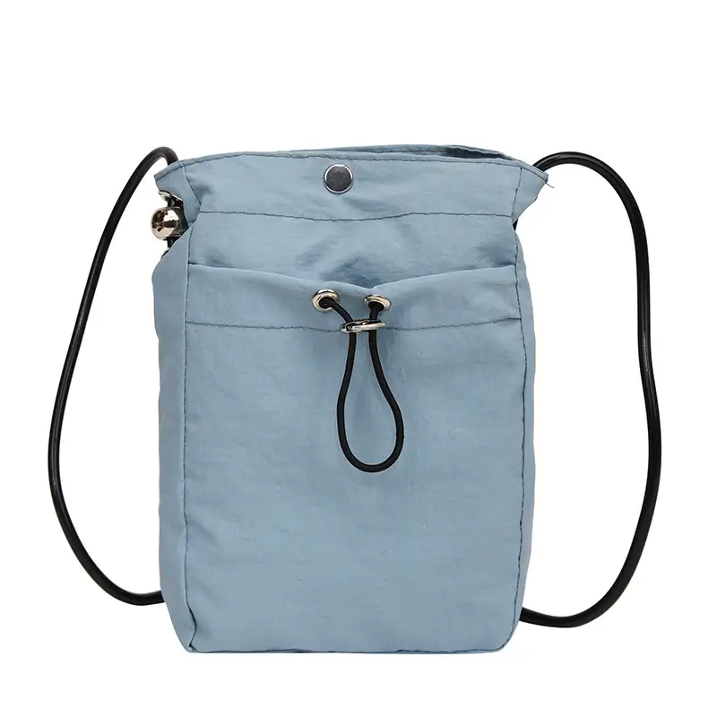 Women's Pink Drawstring Mini Phone Bag Canvas - Image 4