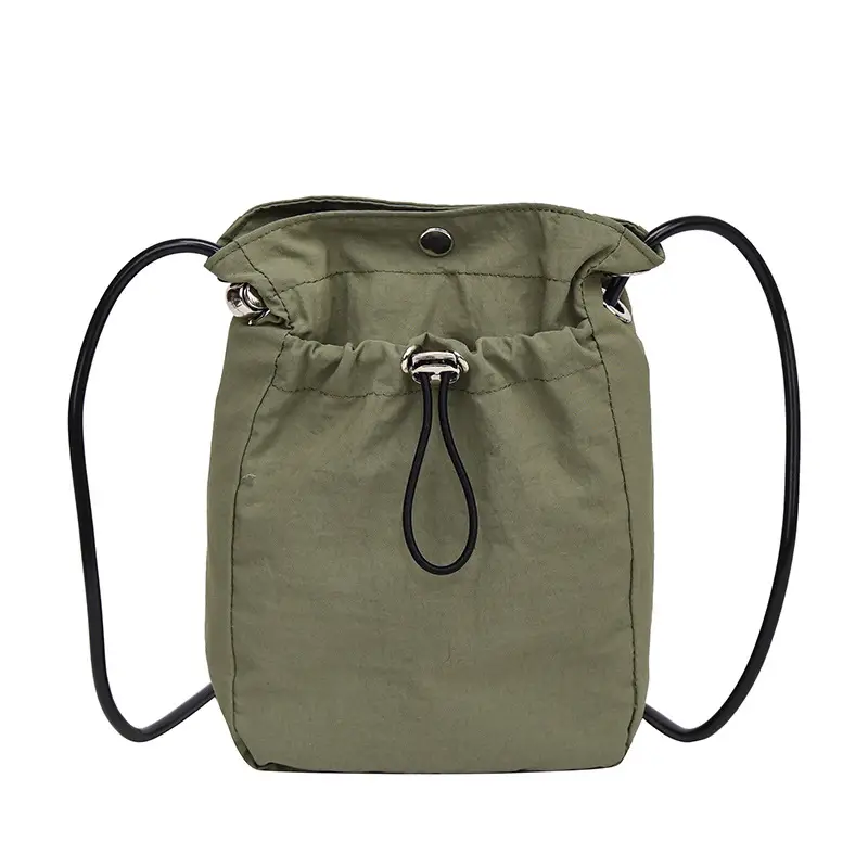 Women's Pink Drawstring Mini Phone Bag Canvas - Image 5