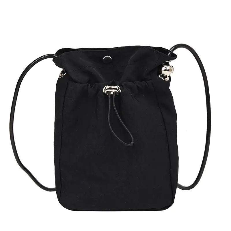 Women's Pink Drawstring Mini Phone Bag Canvas - Image 6