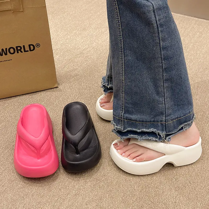New Slip-on Feeling Flip-Flops Women's Summer Thick Bottom EVA Outer Wear Non-slip Soft Trendy Instagram Style Beach Sandals - Image 6