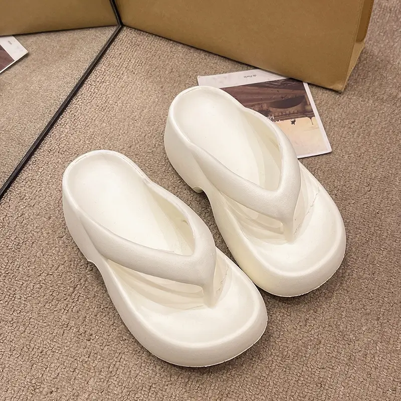 New Slip-on Feeling Flip-Flops Women's Summer Thick Bottom EVA Outer Wear Non-slip Soft Trendy Instagram Style Beach Sandals - Image 2