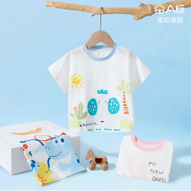 Boys Cotton Short Sleeve T-Shirt with Cartoon Design - Image 8