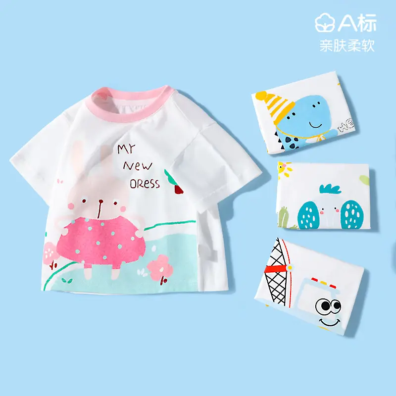Boys Cotton Short Sleeve T-Shirt with Cartoon Design - Image 10