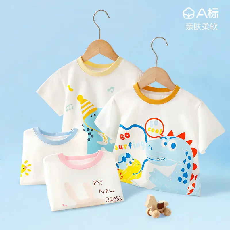 Boys Cotton Short Sleeve T-Shirt with Cartoon Design - Image 11