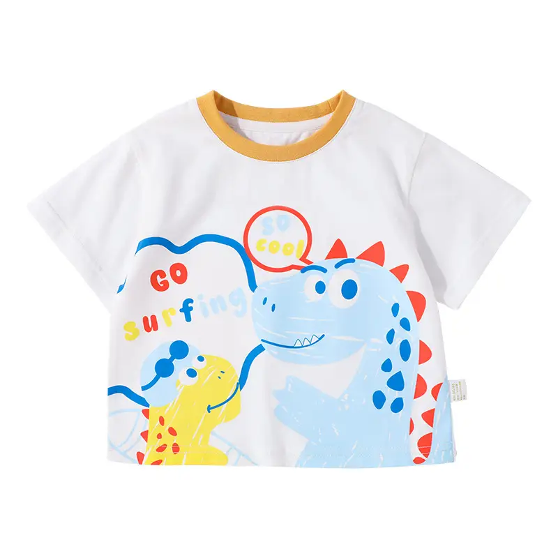 Boys Cotton Short Sleeve T-Shirt with Cartoon Design - Image 12