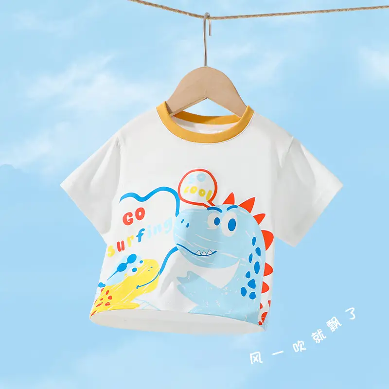 Boys Cotton Short Sleeve T-Shirt with Cartoon Design - Image 4
