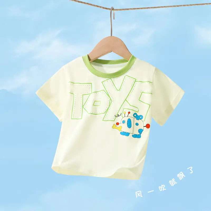 Boys Cotton Short Sleeve T-Shirt with Cartoon Design - Image 6