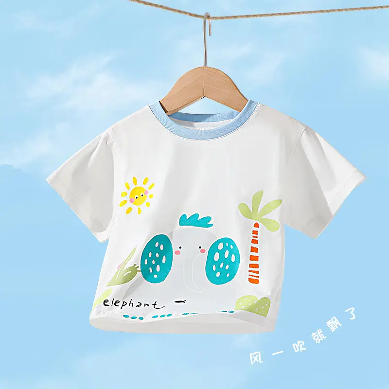 Boys Cotton Short Sleeve T-Shirt with Cartoon Design - Image 7