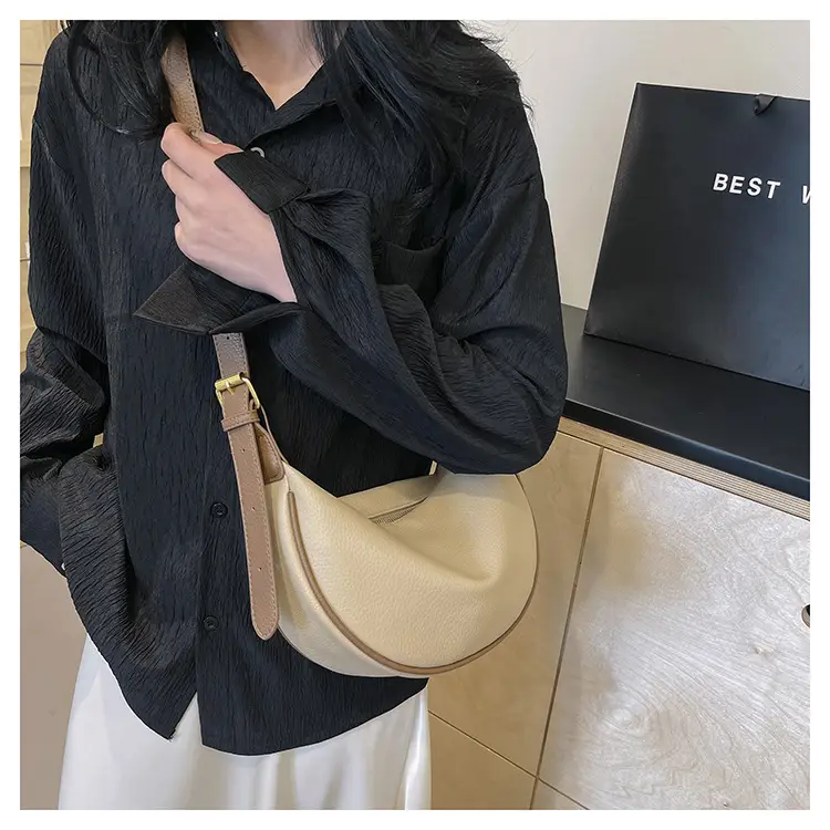 Vintage Underarm Crossbody Bag Brown Large Capacity — feature 13