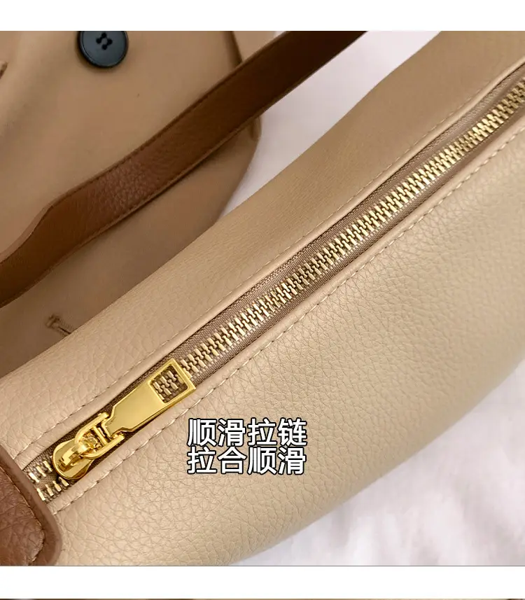 Vintage Underarm Crossbody Bag Brown Large Capacity — feature 8