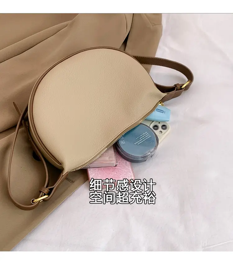 Vintage Underarm Crossbody Bag Brown Large Capacity — feature 9