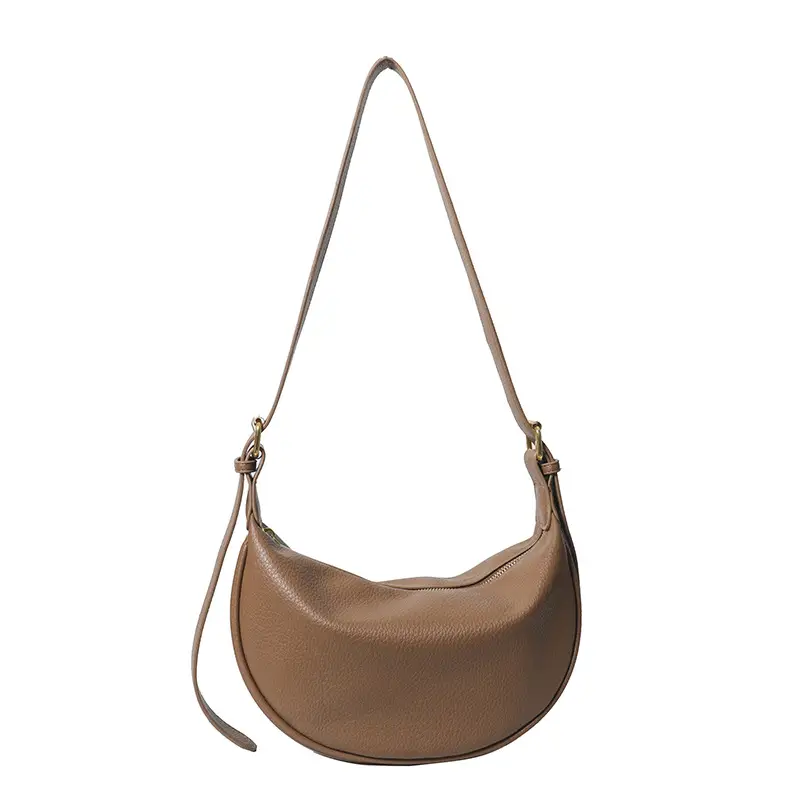 Vintage Underarm Crossbody Bag Brown Large Capacity - Image 2