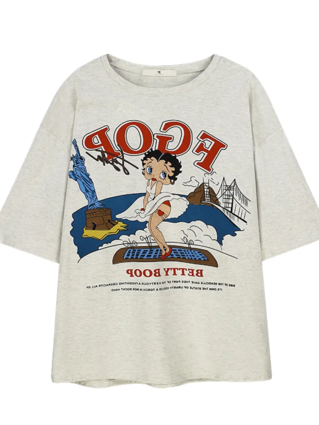 vintage American Retro T-shirt Women's Large Size Pure Cotton Short-sleeved Loose Slimming Look ins Niche Design Top Trendy