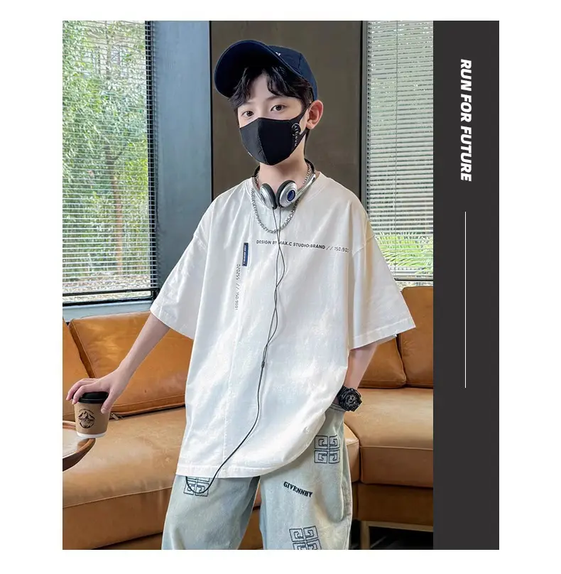Kids Cotton Map T-Shirt Black Summer 2024 — feature 11