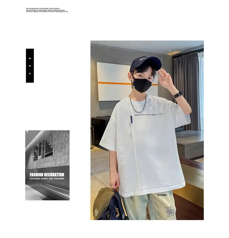 Kids Cotton Map T-Shirt Black Summer 2024 — feature 8