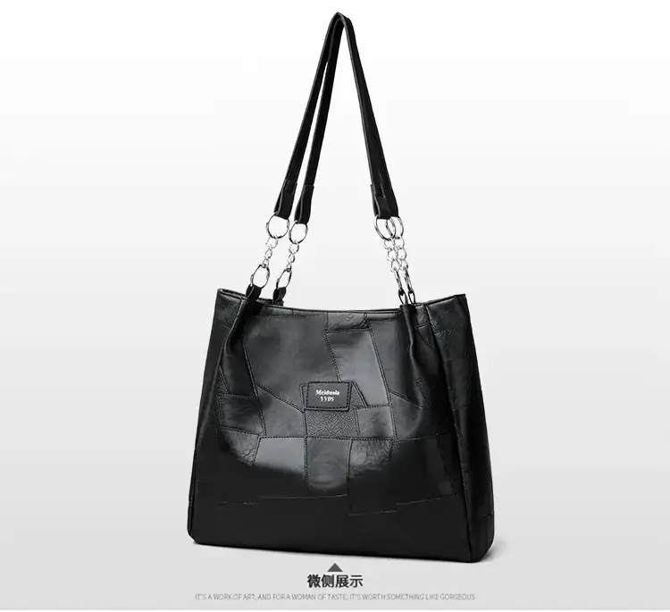 Black PU Leather Shoulder Bag for Women College Student — feature 19