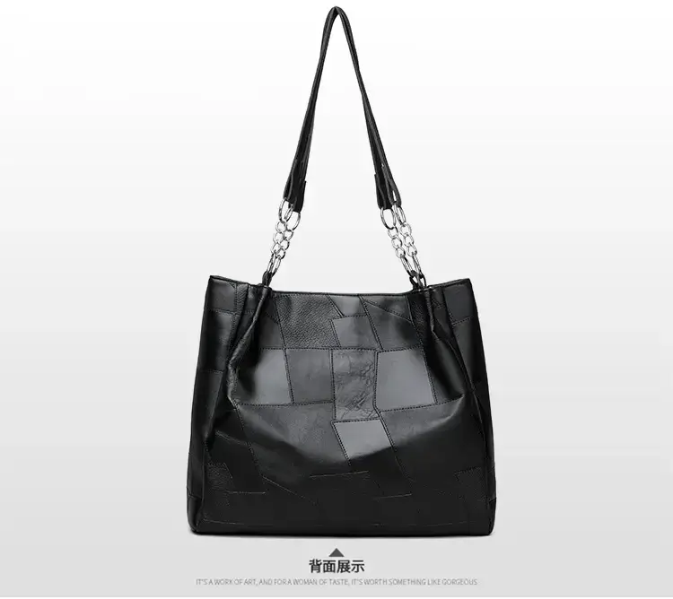 Black PU Leather Shoulder Bag for Women College Student — feature 21