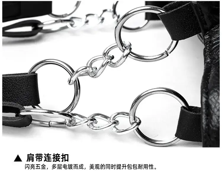Black PU Leather Shoulder Bag for Women College Student — feature 30