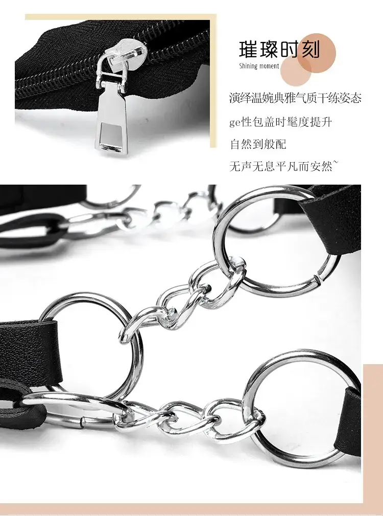 Black PU Leather Shoulder Bag for Women College Student — feature 4