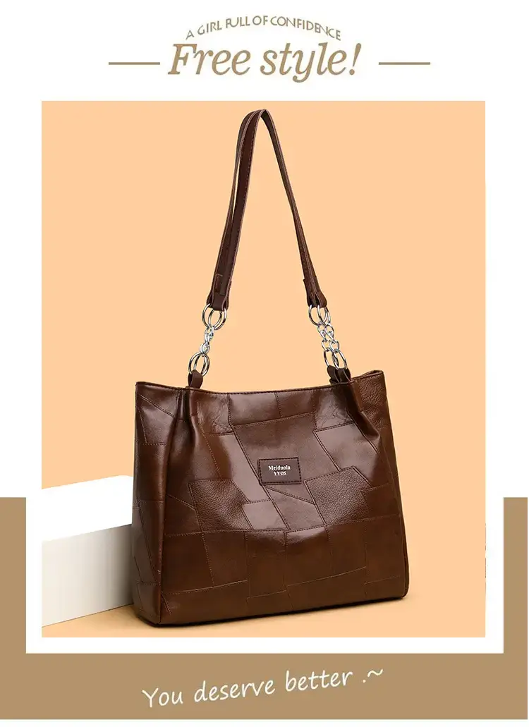 Black PU Leather Shoulder Bag for Women College Student — feature 9