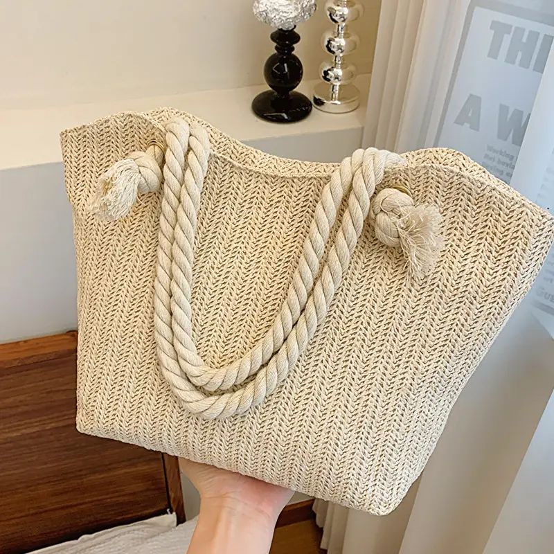 Straw Tote Bag Large Capacity Women Shoulder Tote