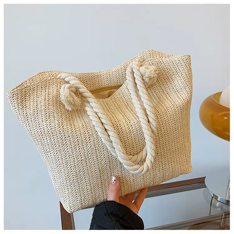 Straw Tote Bag Large Capacity Women Shoulder Tote — feature 12