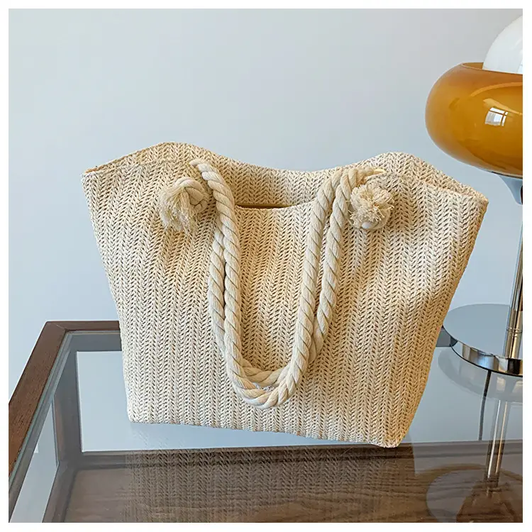 Straw Tote Bag Large Capacity Women Shoulder Tote — feature 13