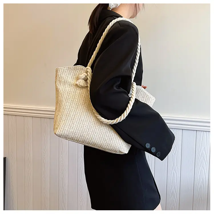 Straw Tote Bag Large Capacity Women Shoulder Tote — feature 16