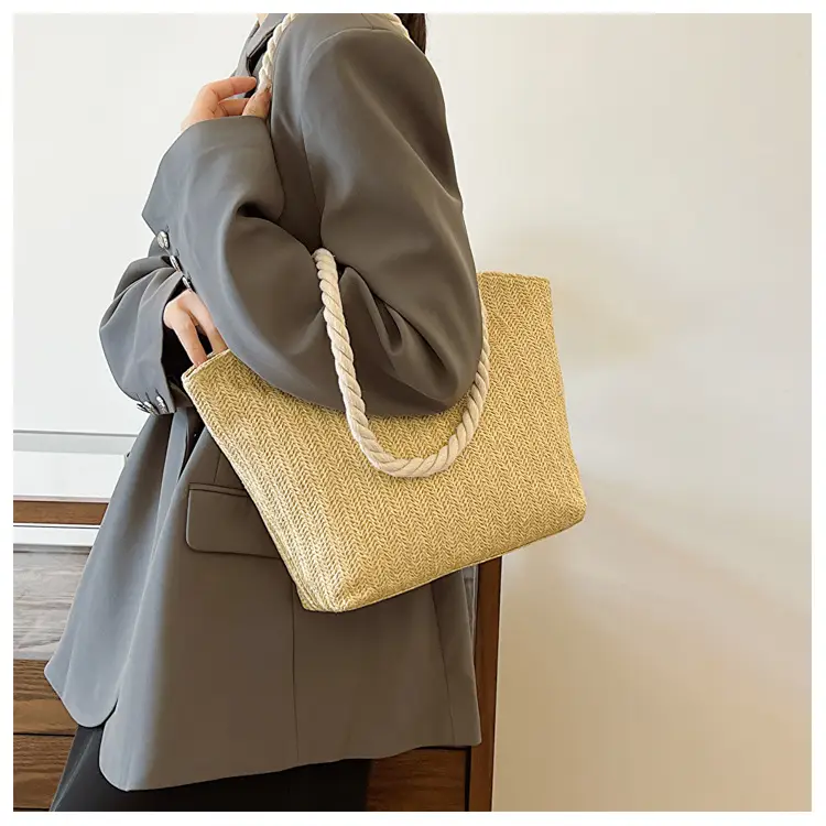 Straw Tote Bag Large Capacity Women Shoulder Tote — feature 18