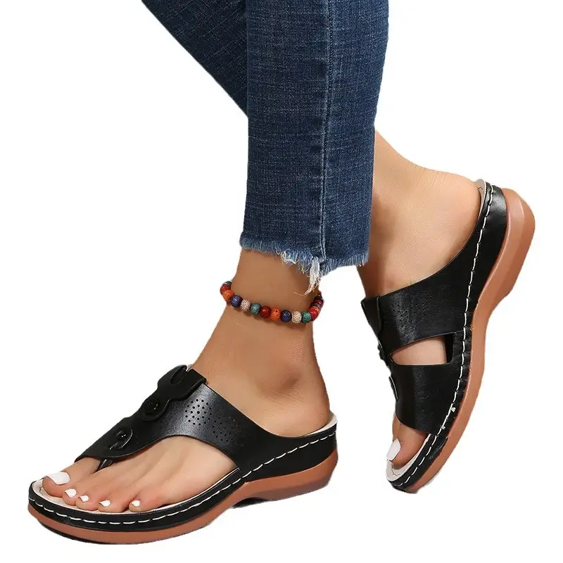 Foreign Trade plus size Slippers Women's Spring and Summer New European and American Fashion Wedge Flip-Flops Women's Beach Sandals - Image 9
