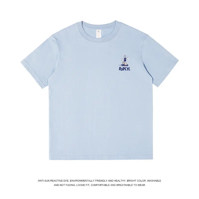 Men's 230g Cotton T-Shirt Light Grey Summer Wear - Image 10