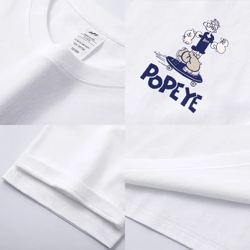 Men's 230g Cotton T-Shirt Light Grey Summer Wear - Image 12